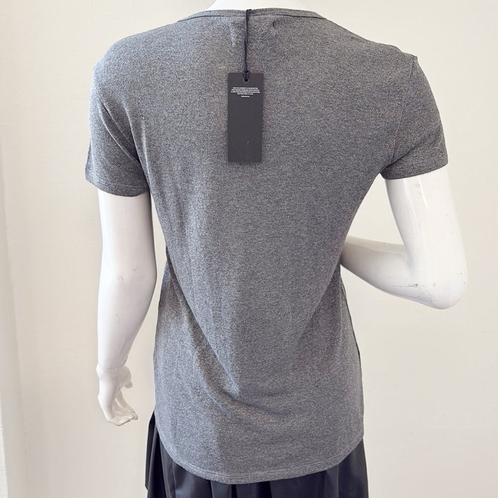 RtA Heather Gray Short Sleeve Tee w Silver Glitter Sparkly Shimmery Threading - Picture 4 of 4